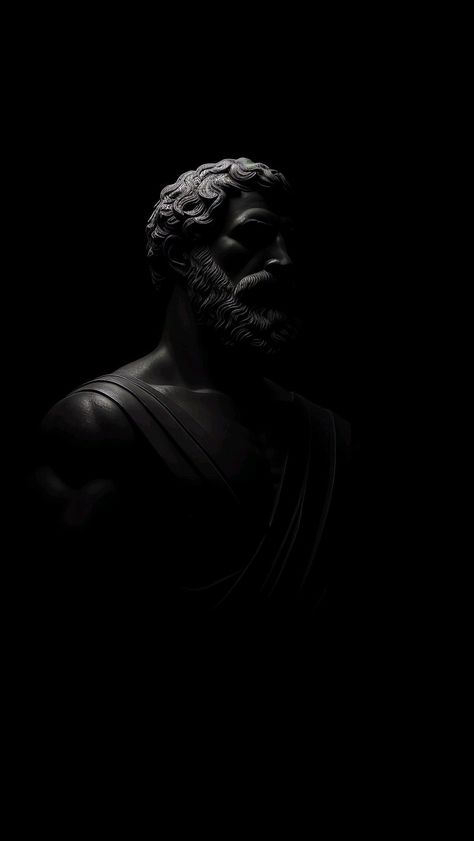 Greek God Graphic Design, Marcus Aurelius Wallpaper, Greek Gods Wallpaper Iphone, Greek Gods Wallpaper Aesthetic, Samurai Pose, Greek God Aesthetic, Purpose Wallpaper, Stoicism Wallpaper, Stoicism Art