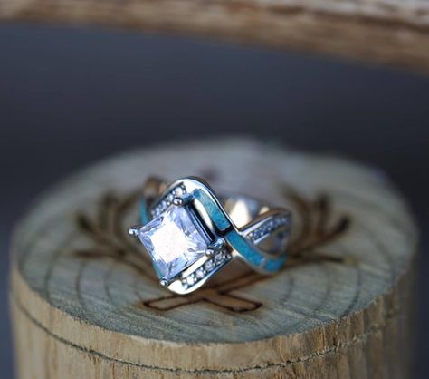 Engagement Ring With Turquoise, Antler Wedding Band, Turquoise Ring Engagement, Infinity Engagement Ring, Tanzanite Engagement Ring, Staghead Designs, Handcrafted Rings, Titanium Rings, Engagement Ring Wedding Band