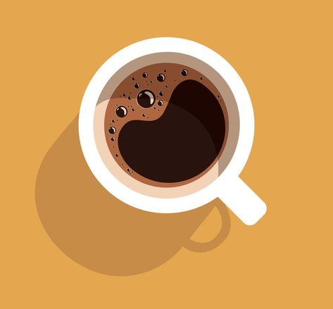 Espresso Illustration, Minimal Illustration, Caffeine Drinks, Coffee Illustration, Illustration Background, Fresh Coffee, Hot Coffee, Coffee Cup, Vector Art