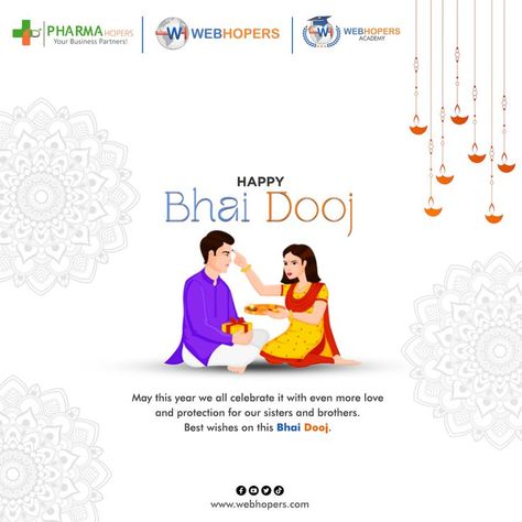 The bond between brothers and sisters is a pious one. What one means to the other cannot be explained in words. #Bhai_dooj is a celebration of this beautiful bond.❤️May your bond with your brother and sister grow stronger. Wishing you all a very happy #Bhai_dooj.👫😊 #HappyBhaiDooj #BhaiDooj #bhaidooj2022 #bhaidoojspecial #bhaidoojcelebration #indianfestival #brothersisterlove #happiness #bhaitika #Webhopers Happy Bhai Dooj, Bhai Dooj, Brother And Sister Love, Digital Marketing Training, Brother And Sister, Brothers And Sisters, Grow Strong, Business Partner, Indian Festivals