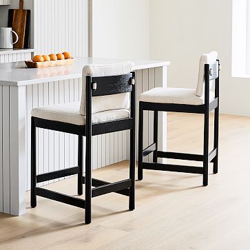 Kitchen Barstools, Florida Kitchen, Black Counter Stools, Modern Counter Stools, Bar Height Stools, Modern Style Homes, Modern Stools, Leather Bar, High Table