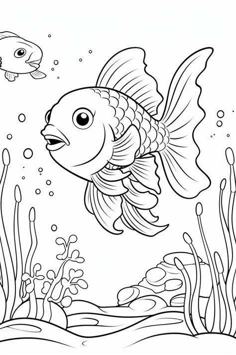 Ocean Coloring Pages, Kids Printable Coloring Pages, Fish Coloring, Farm Coloring Pages, Fish Coloring Page, Outline Images, Farm Animal Coloring Pages, Mermaid Coloring Pages, Free Adult Coloring Pages