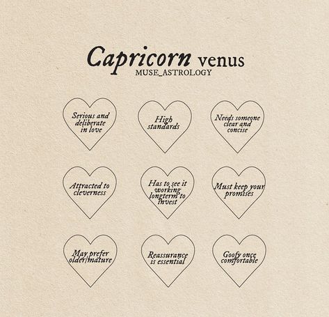 Muse Astrology on Instagram: “Anyone a Capricorn Venus? 🤍 #astrology #museastrology #zodiac #capricornvenus #venusincapricorn” Venus In Capricorn, Venus In Virgo, Venus In Aries, Venus In Libra, Venus In Pisces, Venus In Leo, Venus In Gemini, Capricorn Aesthetic, Birth Chart Astrology