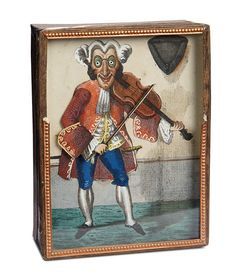 "Interlude" - Marquis Catalogued Auction - March 11, 2017: 55 French Mechanical Sand Toy "The Happy Violinist" Automata Toys, Mechanical Toys, Victorian Toys, Shadow Box Art, Sand Toys, Kinetic Art, Antique Paper, Naples Fl, Pull Toy