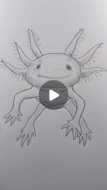 How To Draw An Axolotl, Draw An Axolotl, Axolotl Drawing, Art Club Projects, Drawing Lesson, Easy Drawing, Ride Or Die, Drawing Lessons, Paint Ideas