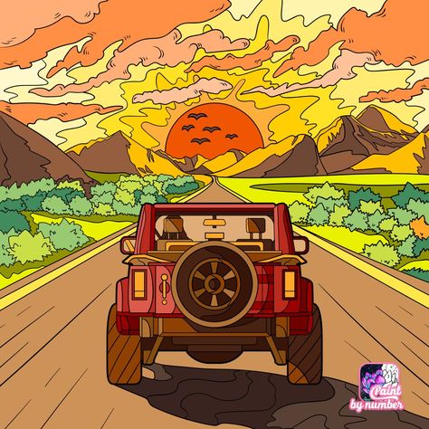 Jeep Drawing, Jeep Art, Drawing Sunset, Pop Art Artists, Peace Sign Art, Hippie Painting, Lace Wedding Dresses With Sleeves, Marvel Spiderman Art, Wedding Dresses With Sleeves