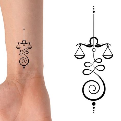 Pretty Libra Tattoos, Pisces And Libra Tattoo Combined, Libra Wrist Tattoos For Women, Virgo Libra Tattoo, Zodiac Libra Tattoos, October Libra Tattoo, Libra Tattoo Scales, Libra Scale Tattoo Women, Libra Tattoos For Women