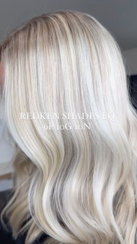 Save this BRIGHT CREAMY BLONDE FORMULA Redken Shades EQ 9P 10G 10N How I formulate: 9P= blue violet (pearl) cancellation color 10G=… | Instagram Redken Bright Blonde Formula, Vanilla Blonde Shades Eq Formulas, Milky Blonde Hair Formula, Bright Blonde Formula Shades Eq, Blonde Formulas Shades Eq, Bright Blonde Redken Shades Formula, Bright Blonde Formula, Icey Blonde Toner Formula Shades Eq, Bright Blonde Shades Eq Formula