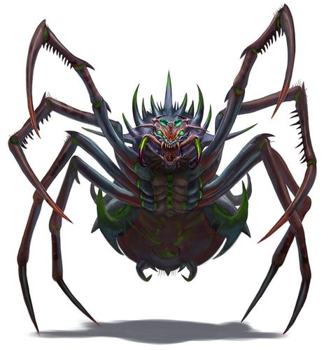 Fiendish-Spider by Davesrightmind Cute Spider Art, Spider Monster Art, Fantasy Spider Art, Spider Creature Concept Art, Spider Person Hybrid, Spider Character Design, Fantasy Bugs, Giant Spider Art, Spider Creature