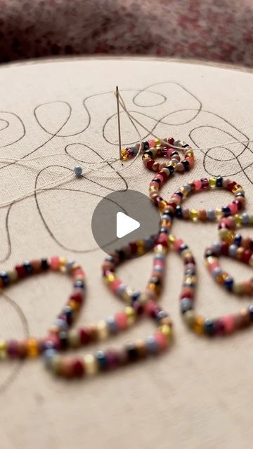 Embroidery With Beads, Tee Ideas, Abstract Embroidery, Diy Furniture Renovation, Furniture Renovation, January 12, Modern Embroidery, Beading Tutorials, Hoop Art