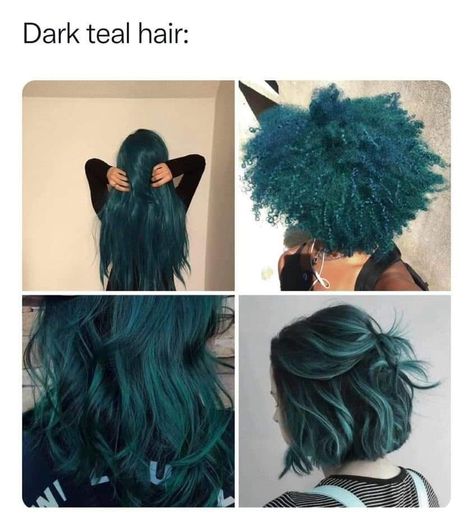 Dark Teal Hair, Teal Hair, Dyed Hair Inspiration, Hair Inspiration Short, Pretty Hair Color, Hair Stylies, Wild Hair, Dye My Hair, Hair Dye Colors