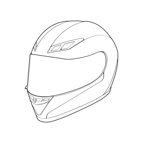 Motor Helmet Drawing, Motorbike Helmet Drawing, Biker Helmet Drawing, Bike Helmet Drawing, Motorcycle Helmet Drawing, Motorbike Drawing, Helmet Vector, Motorbike Illustration, Helmet Drawing