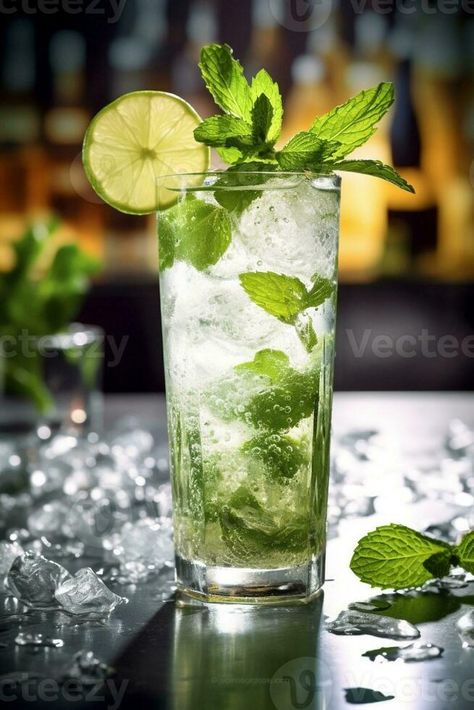 Mojito cocktail in a glass, Generative AI Mojito Glass, Mojito Cocktail, Cocktail Glasses, Mojito, Photo And Video, Glass, Quick Saves