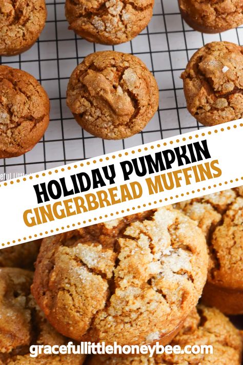 Gingerbread Muffins Pioneer Woman, Pumpkin Molasses Muffins, Gingerbread Protein Muffins, Gluten Free Gingerbread Muffins, Gingerbread Muffins Healthy, Pumpkin Gingerbread Muffins, Healthy Cornbread Muffins, Holiday Muffins, Oatmeal Cupcakes