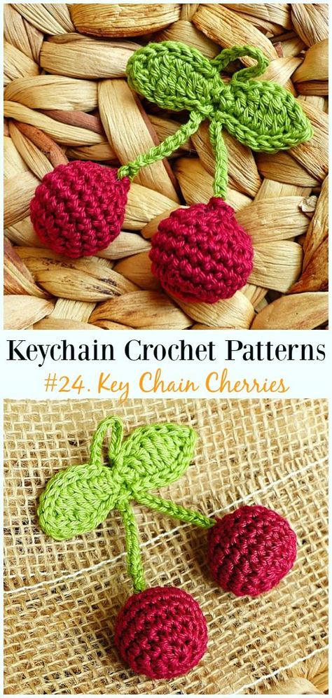 Key Chain Cherries Crochet Free Patterns - #Keychain #Crochet Patterns Cherries Crochet, Cherry Festival, Keychain Crochet, Crochet Fruit, Crochet Keychain Pattern, Crochet Gratis, Crochet Food, Kawaii Crochet, Crochet Bookmarks