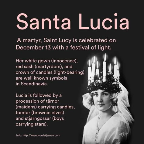 Santa Lucia Lucia Sweden, Swedish Sayings, Saint Lucia Day, Yule Blessings, Sankta Lucia, Santa Lucia Day, Swedish Quotes, Scandinavian Holiday, St Lucia Day