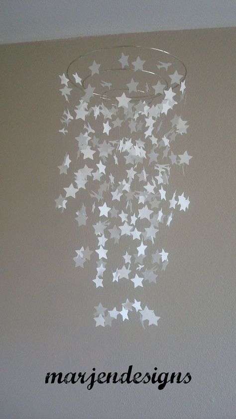 star mobile Paper Mobiles, Airplane Mobile, Paper Chandelier, Boy Mobile, Kid Decor, Mobile Wedding, Bright Room, Dark Stars, Paper Mobile