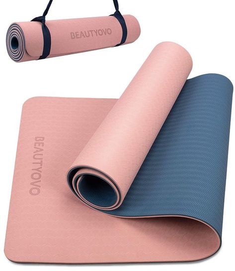 Yoga Mat with Strap, 1/3 Inch Extra Thick Yoga Mat Double-Sided Non Slip, Professional TPE Yoga Mats for Women Men, Workout Mat for Yoga, Pilates and Floor Exercises Extra Thick Yoga Mat, Large Yoga Mat, Sport Mat, Workout Mat, Men Workout, Yoga Mat Strap, Yoga Mats Best, Yoga Mats Design, Floor Exercises