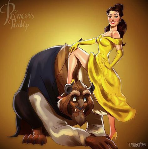 Disney Pin Up, Belle And Beast, Pin Up Vintage, Pin Up Models, Dark Disney, Twisted Disney, Walt Disney Pictures, Disney Beauty And The Beast, Pin Up Art