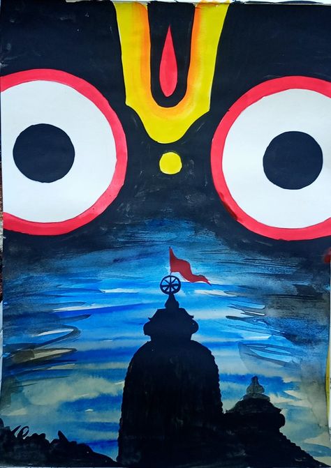 God Jagannath Drawing, Kartik Purnima Drawing, Jagarnntha Drawing, Jagganath Rath Yatra Drawing, Jagganath Lord Painting On Canvas, Jagannath Canvas Painting, Drawing Of Jagannath, Jagannath Temple Drawing, Jagannath Drawing Easy