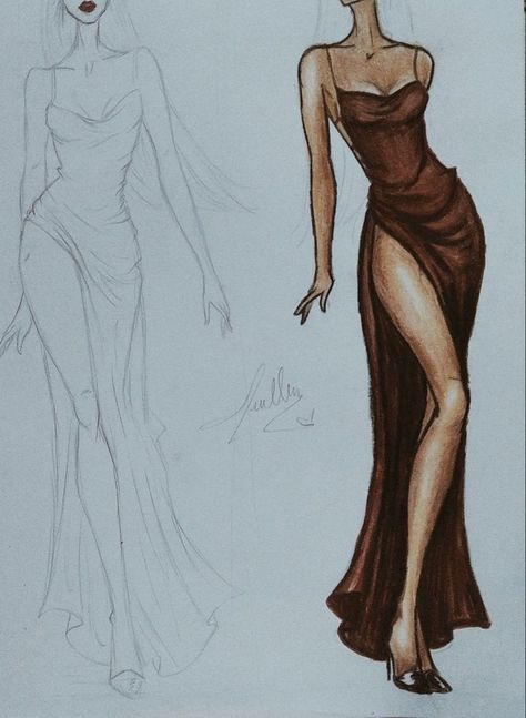 Prom Dress Designs Drawing, Fashion Sketches Wedding Dresses, Aesthetic Fashion Sketches, Fashion Art Illustration Sketchbooks, Fashion Designer Aesthetics Sketch, Prom Dresses Sketches, Prom Dress Design Sketch, How To Draw A Fashion Figure Sketch, Prom Sketches