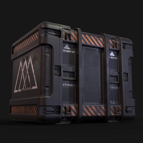 ArtStation - Sci-Fi Crate, Brady Green Sci Fi Armory Room, Space Colony Concept, Sci Fi Crate, Sci Fi Container, Sci Fi Research Facility, Industrial Sci Fi Environment, Space Colony, 3d Building, Surface Modeling