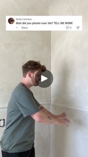 50K views · 890 reactions | 45 SQ FT Small Bathroom Makeover | Yes I did plaster over my bathroom tile (and walls and ceiling)! 🤩 Going through the work of ripping out all the tile, dry walling and refinishing the... | By Lone Fox | Facebook Plastering Over Bathroom Tiles, Plaster Over Tile Bathroom, Plaster Over Tiles, Plaster Bathroom Walls, Plaster Bathroom, Remodel Hacks, Unit Kitchen, Lone Fox, Diy Plaster