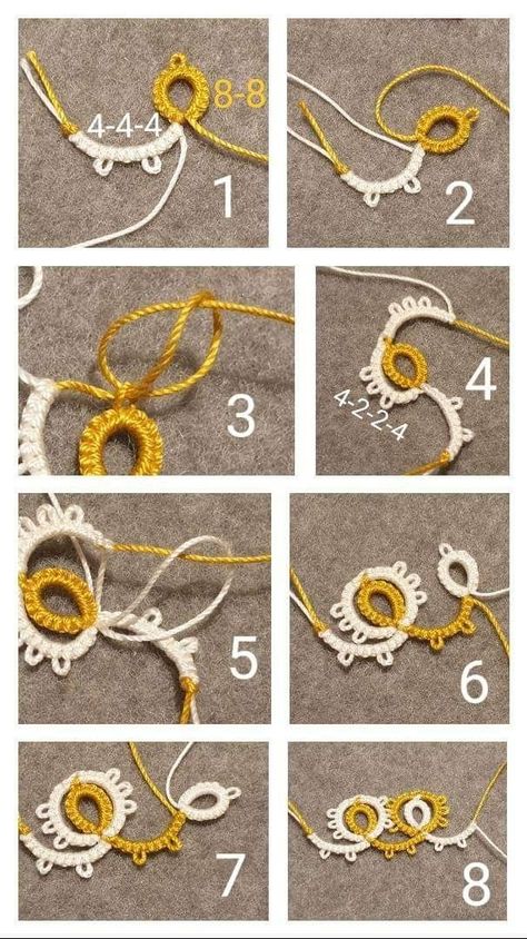 Lace Tatting Patterns, Needle Tatting Patterns Free, Needle Tatting Tutorial, Tatting Bracelet, Tatting Patterns Free, Needle Tatting Patterns, Shuttle Tatting Patterns, Tatting Earrings, Tatting Tutorial