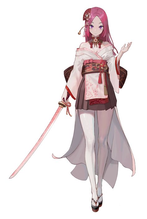 Female Samurai Art, Japanese Kimono Fashion, Female Samurai, Samurai Anime, Character Design Girl, Anime Military, Anime Inspired Outfits, Japanese Characters, Girls Characters