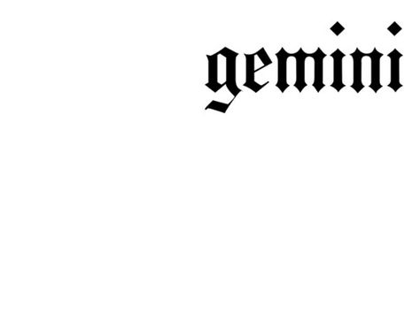 Gemini Lettering Tattoo, Gemini Tattoo Stencil, Gemini Small Tattoo, Gemini Aesthetic Tattoo, Gemini Tattoo Aesthetic, Gemini Inspired Tattoos, Gemini Princess, Tattoo Skills, Esoteric Occult