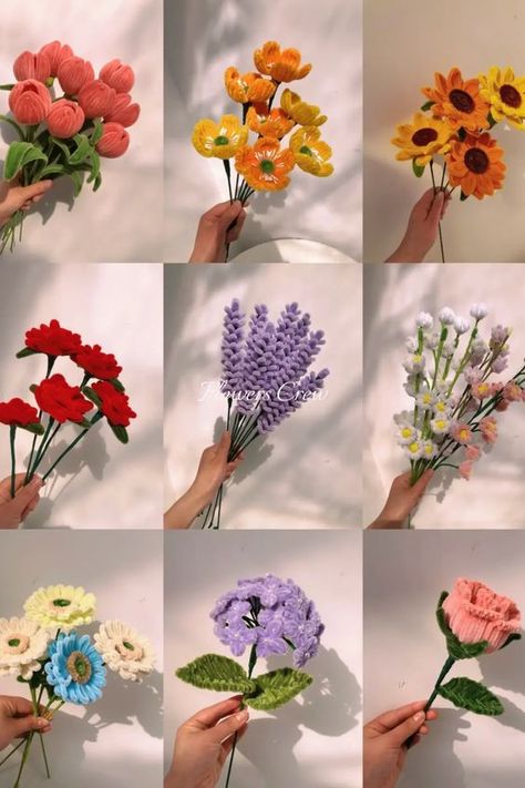 Hadiah Diy, Fleurs Diy, Confection Au Crochet, Flower Bouquet Diy, Seni Dan Kraf, Flower Gift Ideas, Diy Crafts Paper Flowers, Fabric Flowers Diy, Flower Diy Crafts