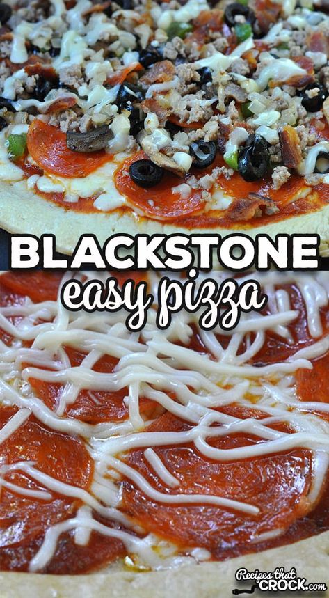 If you are looking for the perfect pizza recipe, check out this Easy Blackstone Pizza recipe. You can easily customize it to your preferences! via @recipescrock Freezer Cooking, Blackstone Pizza, Pizza Bowl, Blackstone Recipes, Pizza Ingredients, Perfect Pizza, Pot Roast Recipes, Easy Pizza, Slow Cookers