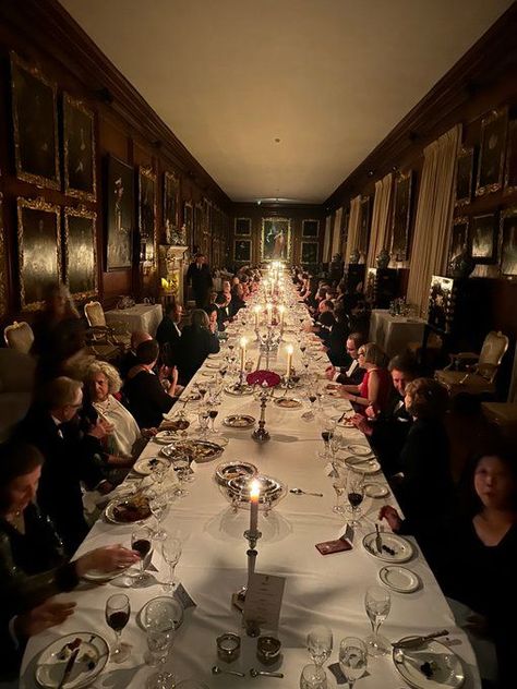 Charles Spencer shares glimpse inside lavish dinner party celebration at stunning Althorp home Black Tie Dinner Party, Princess Diana Memorial, Lavish Dinner, Intimate Lighting, Diana Memorial, Lunch Party, Charles Spencer, Host Dinner Party, Long Dining Table