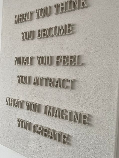 Beautiful Plaster 3D quote wall art.  Looks good in any room and give a modern and minimalist feel.  I also make custom pieces, please direct message me.  60cm x 80cm  Each letter is unique and is individually created. There are imperfections on each letter which makes each and every piece unique and is the beauty of the art. Quote Wall Aesthetic, Positive Quotes For Room Wall, Beauty Is Within Quotes, Cute Wall Quotes, You Are Art Quotes, Inspirational Mood Boards, Wall Quotes Inspirational, Letters On Wall Decor, You Look Good Quotes