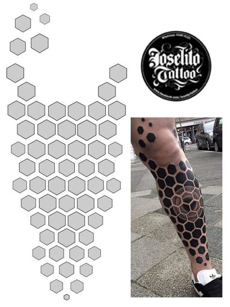 Geometric Tattoo Filler, Geometric Tattoo Stencil, Geometrical Tattoo, Geometric Tattoo Leg, Gotik Tattoo, Geometric Tattoo Sleeve Designs, Hexagon Tattoo, Geometric Tattoo Pattern, Honeycomb Tattoo