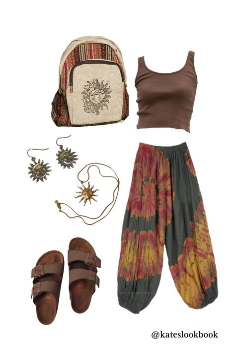 Boho Lazy Outfits, Whimsicore Outfits, Hippie Aesthetic Outfit, Hippie Outfit Inspo, Outfit Camping, Student Outfit, Outfit Hippie, Biology Student, Hippie Fits