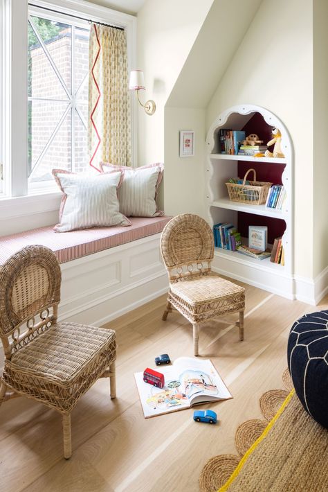 Southern Playroom, Study And Playroom, Playroom Reading Nook, Kids Playroom Design, Study Playroom, Playroom Design Ideas, Southern Living Plant Collection, Kentucky Home, Room Bench