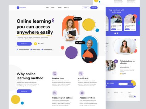 Learning Website Design, Web Design Websites, Landing Page Inspiration, Best Landing Pages, Web Design Course, Professional Website Design, School Website, Website Design Layout, Education Design