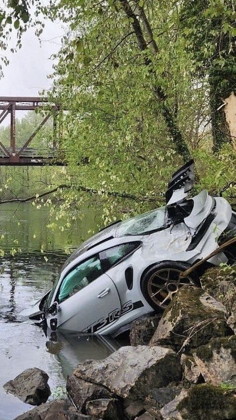 Crashed Car, Wrecked Car, Snoqualmie Washington, Porsche Collection, Porsche Classic, Old Pickup Trucks, Porsche Gt3, Street Racing Cars, Gt3 Rs