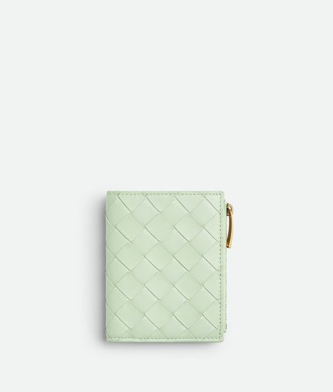 Bottega Veneta® Women's Small Intrecciato Bi-Fold Zip Wallet in Fresh mint. Shop online now. Jewelry Knots, Bottega Veneta Wallet, Eyewear Womens, Fresh Mint, Zip Wallet, Black Ribbon, Mini Crossbody, Long Wallet, Leather Accessories