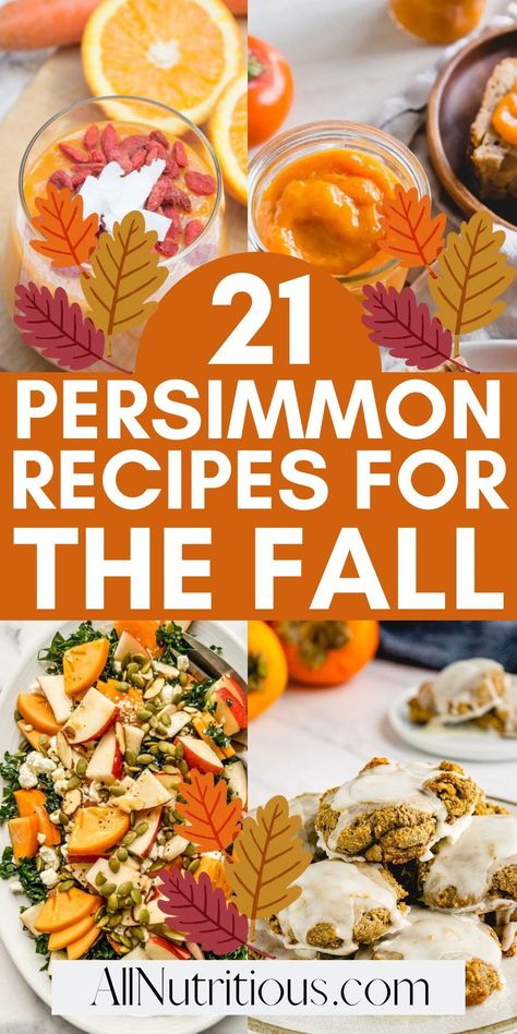 Unleash your inner chef by discovering ways to use persimmon. From refreshing cocktail ideas to healthy salad ideas, and decadent desserts to make. Explore a new realm of food and drink, blending tradition and innovation. Persimmon Recipe Ideas, Savory Persimmon Recipes, Persimmon Puree Recipes, Recipes For Persimmons, Persimmon Pulp Recipes, How To Use Persimmons, What To Make With Persimmons, How To Eat Persimmons, Dried Persimmon Recipes