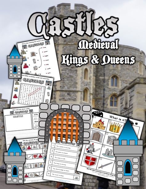 Castles are large structures found all over the world with towers, high walls, and gates that are meant to make a protective fortress. Many of these are very old and from another time. They inspire and capture our imagination because of their history and stories of kings, queens, and knights who lived by a code of honor and bravery. #eslkidz #castles #castle #activitiesforkids Knights And Castles Activities, Castle Activities For Kids, Parts Of A Castle, Knights And Castles Topic, Castles Topic, Knights And Castles, Homeschool Units, Abc Countdown, Code Of Honor