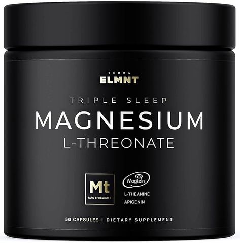 Amazon.com: ELMNT Triple Sleep Magnesium Threonate w. Apigenin, Theanine & Magtein Magnesium L-Threonate - Highest Absorption Magnesium Supplement Capsules Natural Sleep Aid for Deep Sleep Calm & Stress Relief : Health & Household Magnesium Threonate, Best Magnesium Supplement, Magnesium For Sleep, Chelated Magnesium, Magnesium Bisglycinate, Best Magnesium, Natural Sleep Aid, Magnesium Supplement, Sleep Supplements