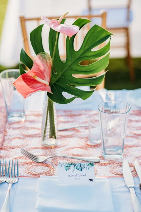 Hawaiian Flower Arrangements, Tropical Wedding Centerpieces, Tropical Centerpieces, Conference Hotel, Tropical Flower Arrangements, Reception Table Decor, Tropical Wedding Inspiration, Tropical Bridal Showers, Kauai Wedding