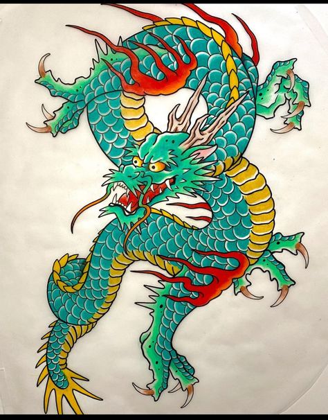 Japanese Dragon Leg Tattoo, Japanese Traditional Dragon Tattoo, Traditional Japanese Dragon Tattoo, Traditional Dragon Tattoo, Traditional Tattoo Dragon, Dragon Tattoo Outline, Traditional Japanese Dragon, Dragon Tattoo Stencil, Dragon Tattoo Drawing