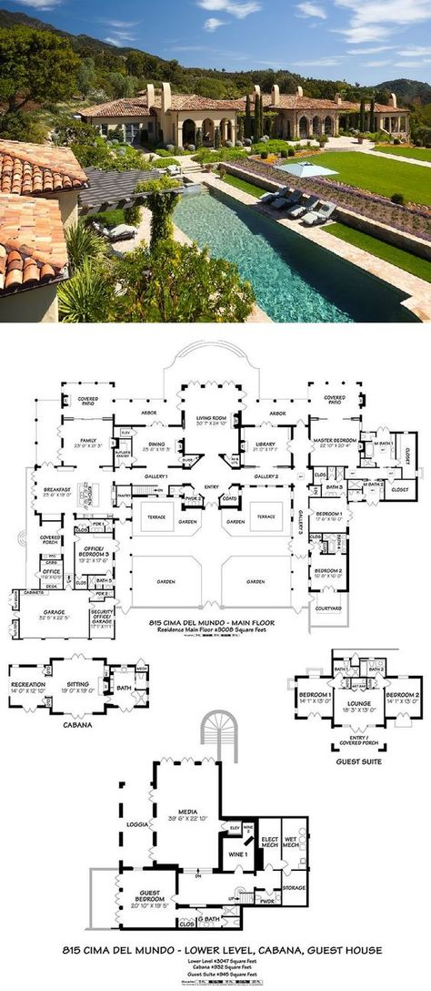 Mediterranean Mansion Layout, Big Mediterranean House, House Mediterranean Modern, Mediterranean Floor Plan, Aesthetic Home Layout, Italian Villa Plans, Estate Homes Plans, Mediterranean Homes Layout, Mediterranean Home Layout