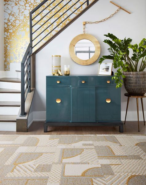 Clevelander - Chalk / Gold Teal Carpet, Flor Rug, Cosy Corners, Green Walls, Giveaway Time, Grey Carpet, Square Tile, Perfect Rug, Indoor Air Quality