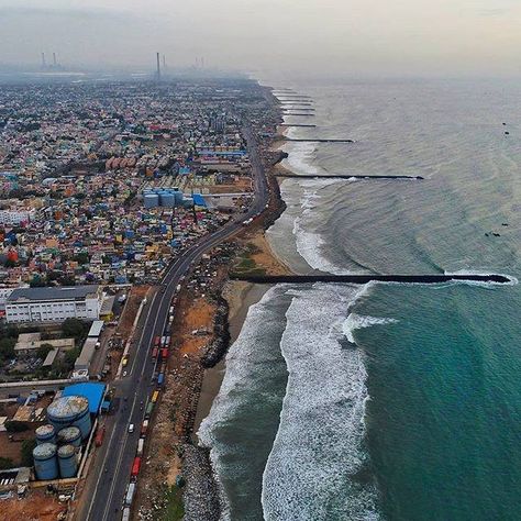 Chennai , Marina Beach Beaches Aesthetic, Bike Trip, Marina Beach, India Photography, Pondicherry, Indian Photography, Bike Trips, Scenic Routes, Coastal Towns