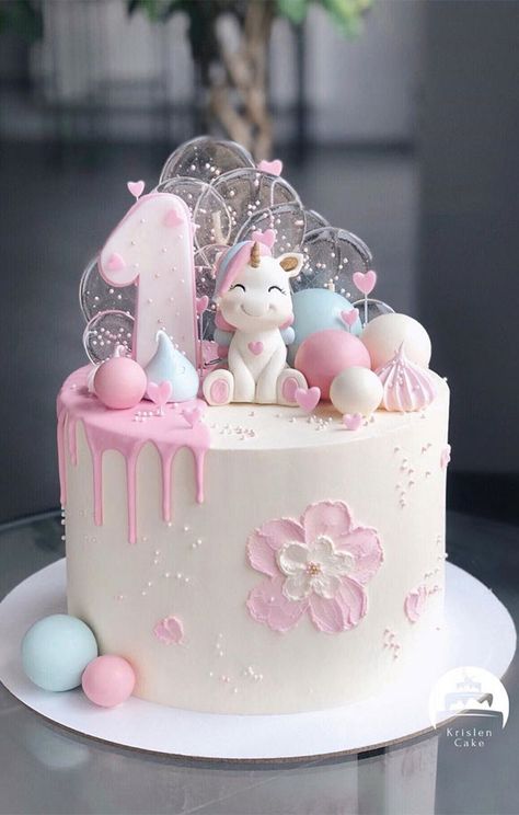 Tort Special, Girls First Birthday Cake, 1st Bday Cake, Candy Birthday Cakes, Baby First Birthday Cake, Unicorn Birthday Cake, 1st Birthday Cakes, Beautiful Birthday Cakes