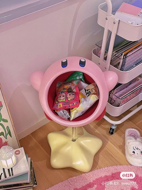 Room Decor Bedroom Storage, Kawaii Coffee Table, Cute Home Furniture, Cute Tables For Bedrooms, Cool Room Items, Cute Room Furniture, Kirby Bathroom, Cool Items For Bedroom, Kawaii Nightstand